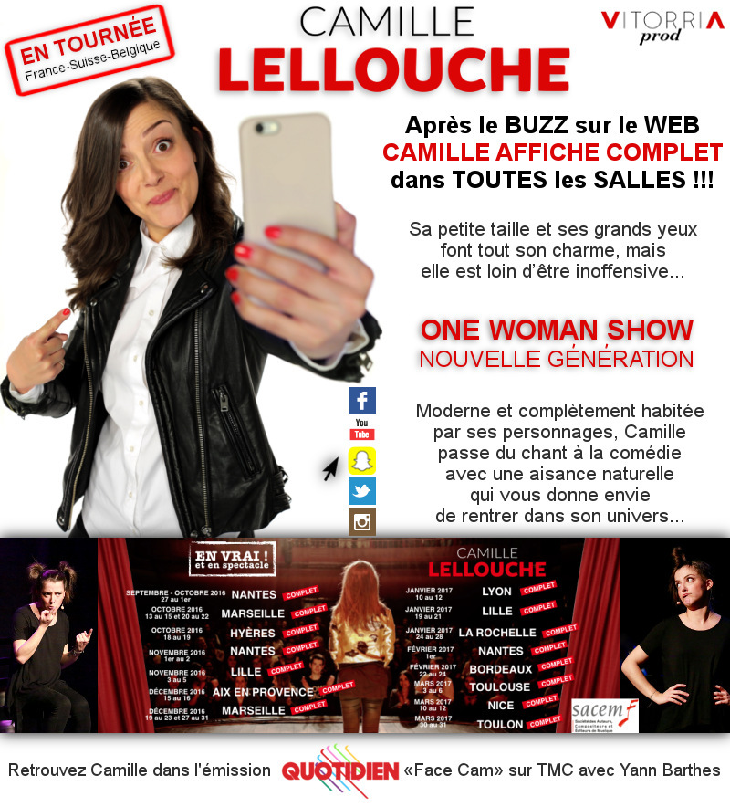 Camille LELLOUCHE en TOURNEE - Cliquez ICI